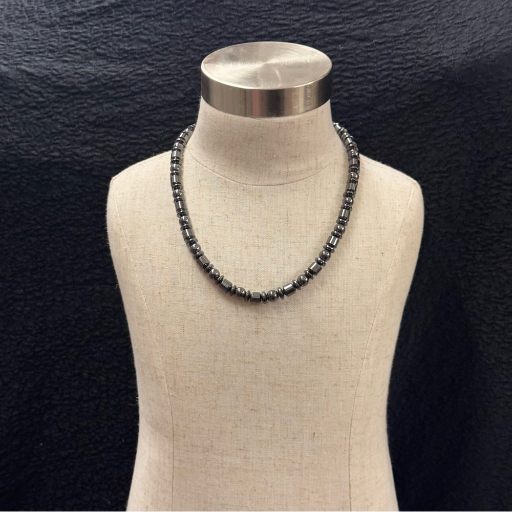 Vintage Hematite Beaded Necklace